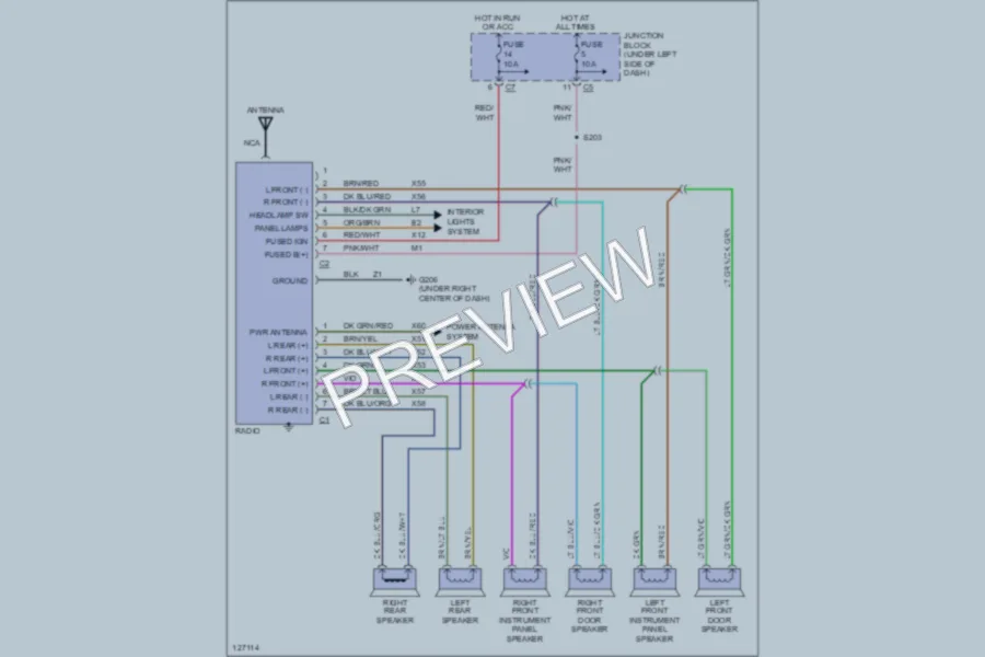 2000 Chrysler 2D Convertible Radio wiring diagram preview