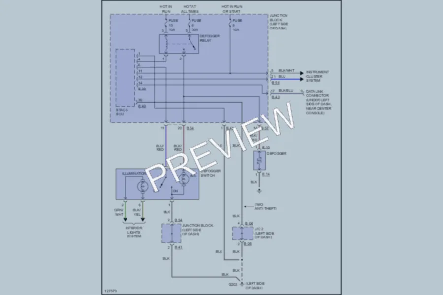 2000 Chrysler 2D Coupe Defoggers wiring diagram preview