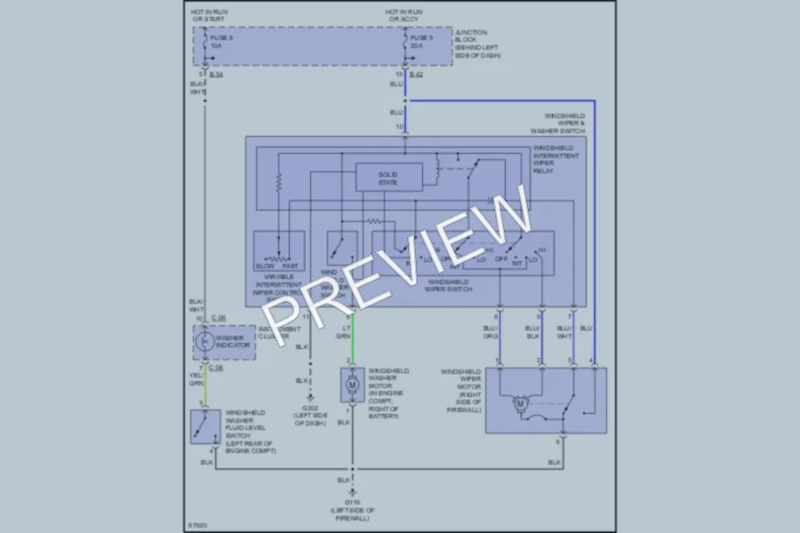 2000 Chrysler 2D Coupe Wiper Washer wiring diagram preview