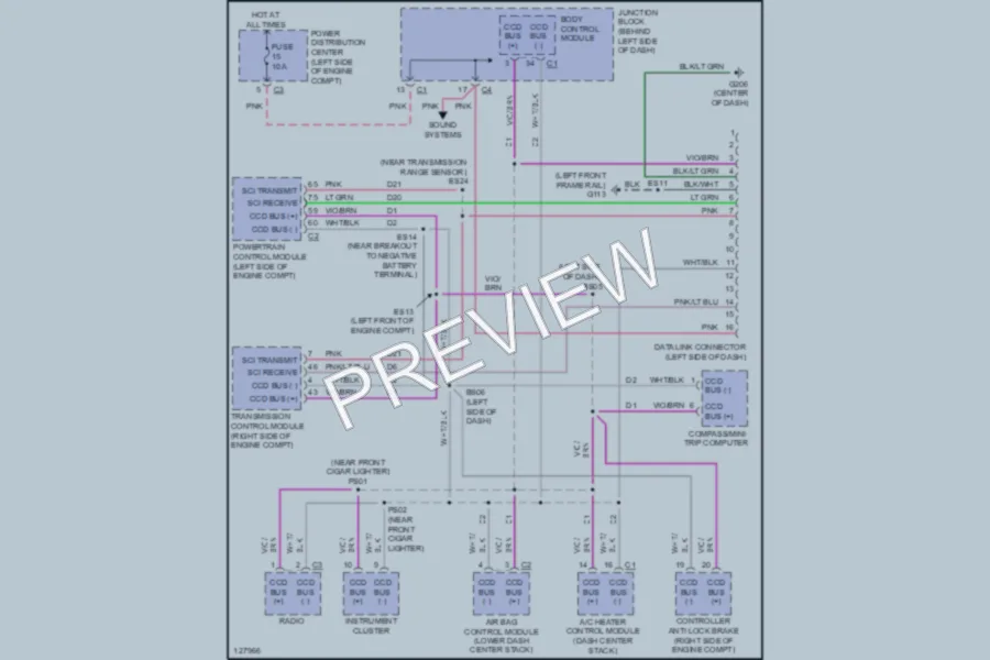 2000 Chrysler TownCountry Computer Data Lines wiring diagram preview