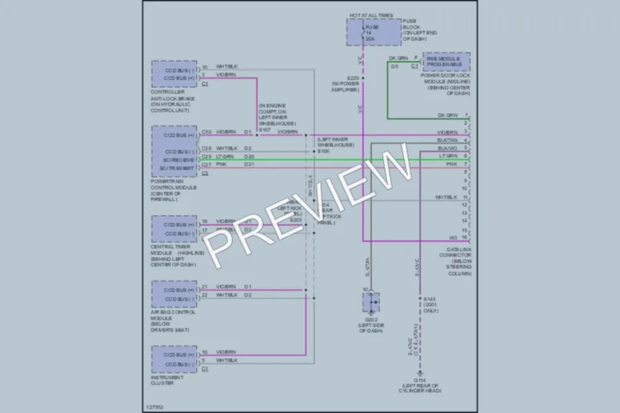 2000 Dodge B2500 Computer Data Lines wiring diagram preview