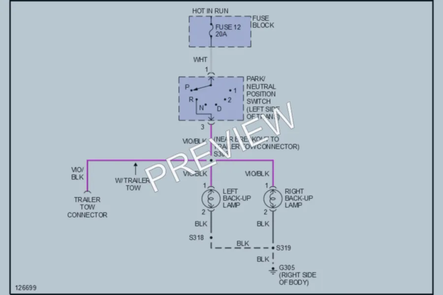 2000 Dodge B1500 Exterior Lights wiring diagram preview