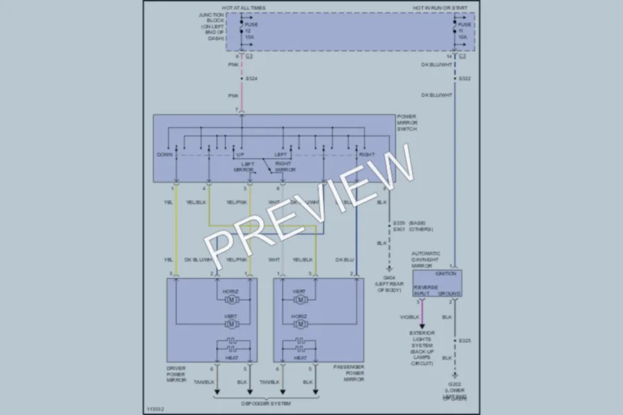 2000 Dodge Durango Power Mirrors wiring diagram preview