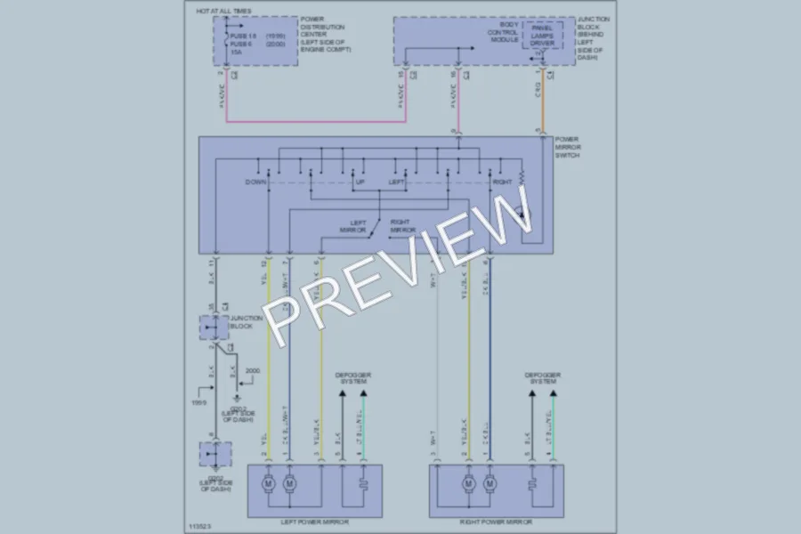 2000 Dodge GrandCaravan Power Mirrors wiring diagram preview