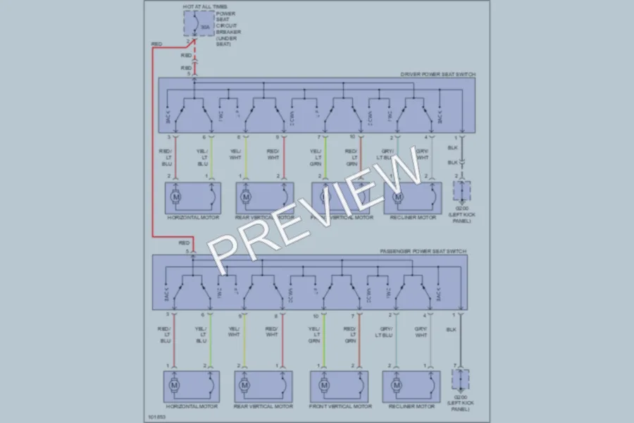 2000 Dodge GrandCaravan Power Seats wiring diagram preview