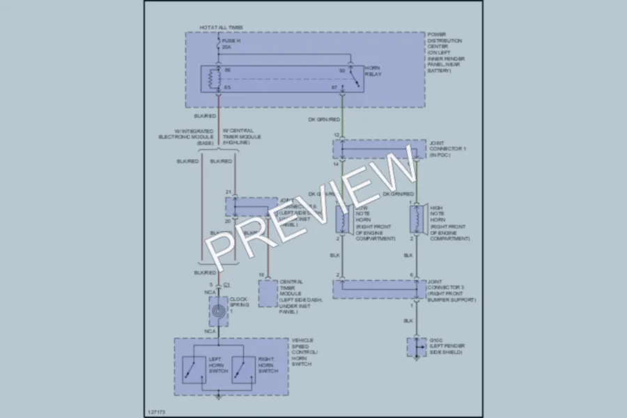 2000 Dodge R3500 Horn wiring diagram preview