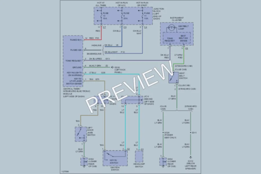 2000 Dodge R3500 Warning Systems wiring diagram preview