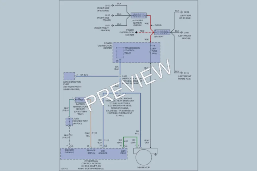 2000 Dodge R2500 Starting Charging wiring diagram preview