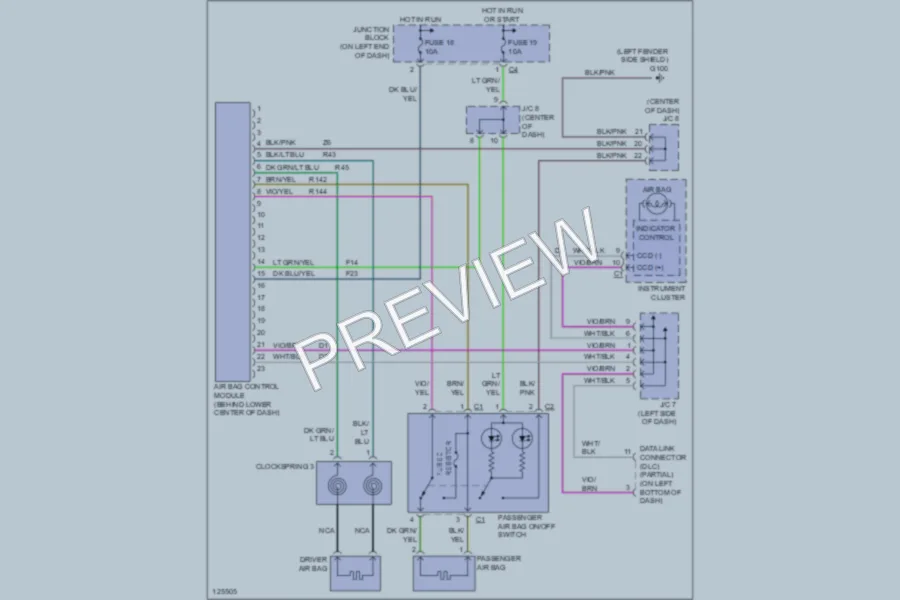 2000 Dodge R3500 Supplemental Restraints wiring diagram preview