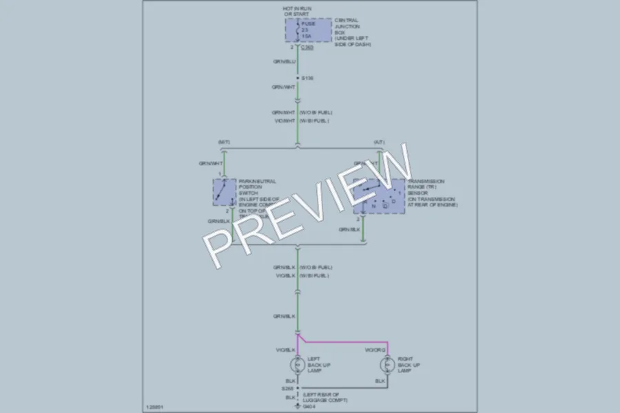 2000 Ford Contour Exterior Lights wiring diagram preview