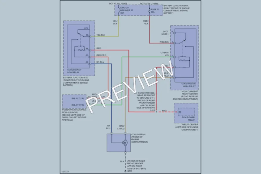 2000 Ford CrownVictoria Cooling Fan wiring diagram preview