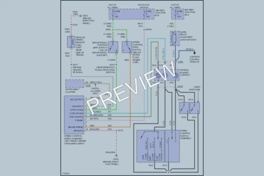 2000 Ford CrownVictoria Cruise Control wiring diagram preview