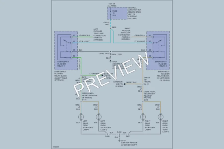 2000 Ford CrownVictoria Exterior Lights wiring diagram preview