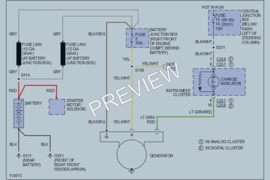 2000 Ford CrownVictoria Starting Charging wiring diagram preview