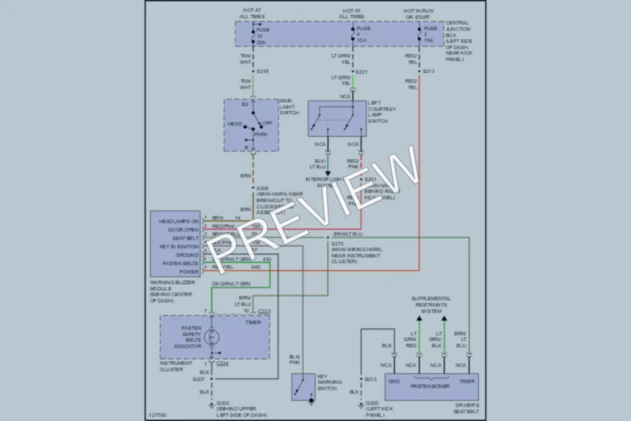 2000 Ford E150 Warning Systems wiring diagram preview