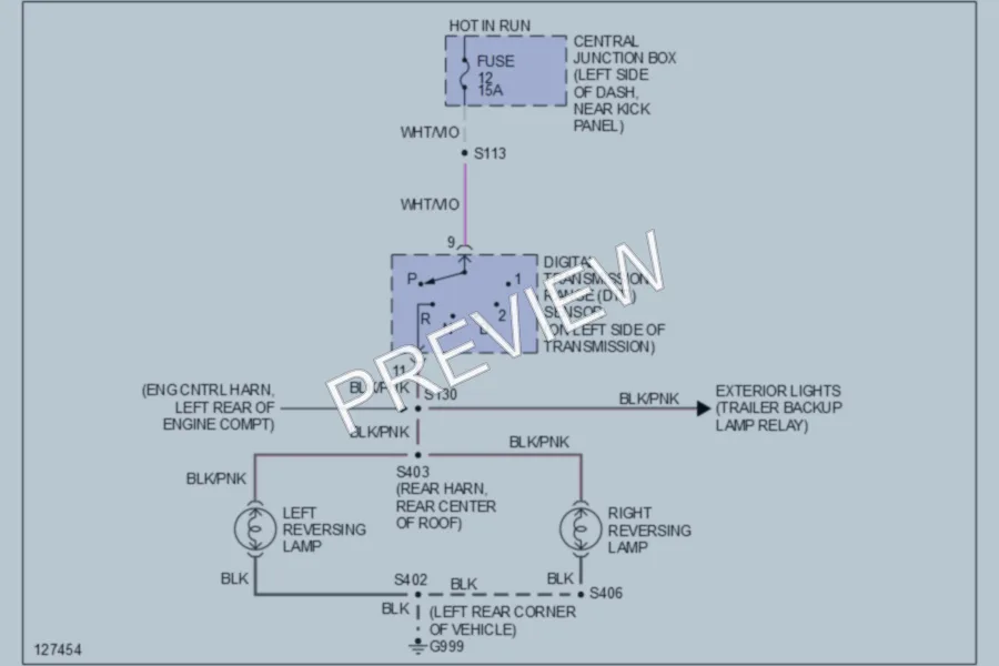 2000 Ford E250 Exterior Lights wiring diagram preview