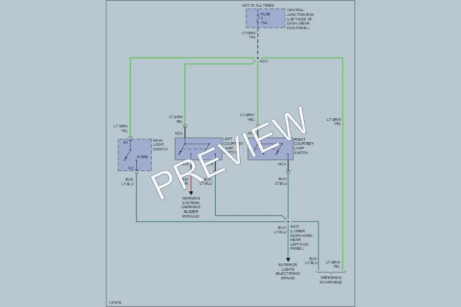 2000 Ford E250 Interior Lights wiring diagram preview