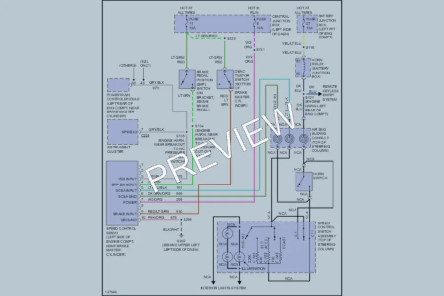 2000 Ford E350 Super Duty Cruise Control wiring diagram preview