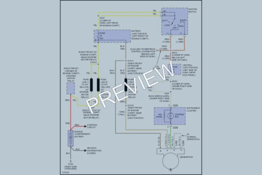 2000 Ford E350 Super Duty Starting Charging wiring diagram preview