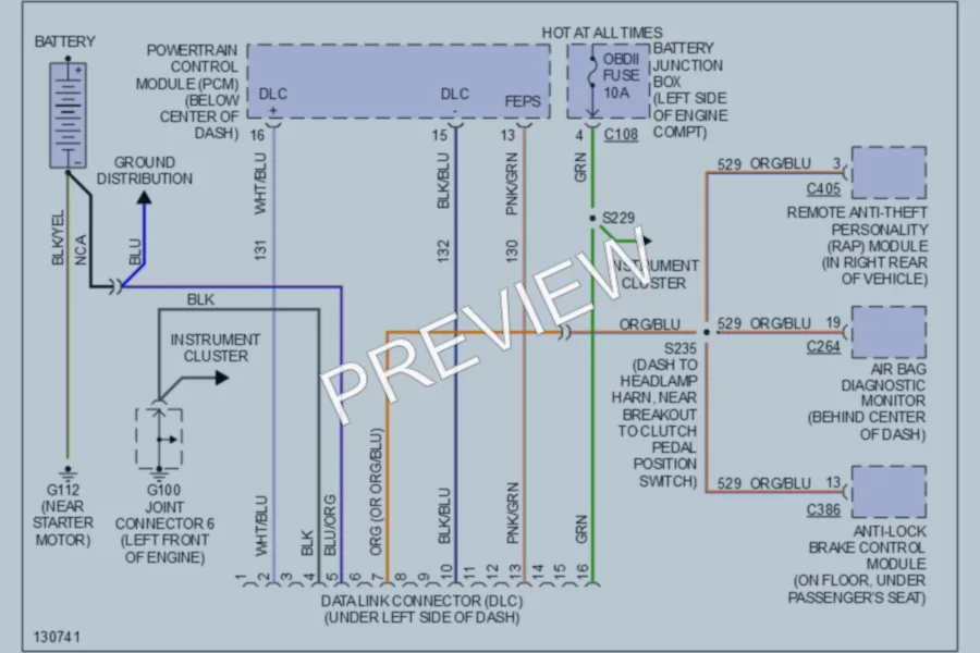 2000 Ford Escort Computer Data Lines wiring diagram preview