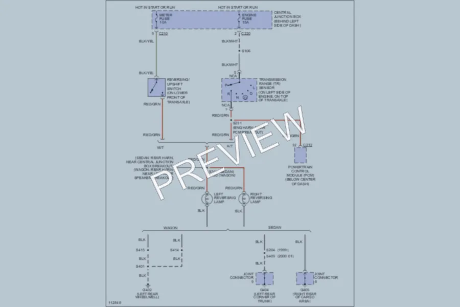 2000 Ford Escort Exterior Lights wiring diagram preview