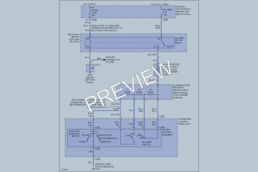 2000 Ford EscortZX2 Air Conditioning wiring diagram preview