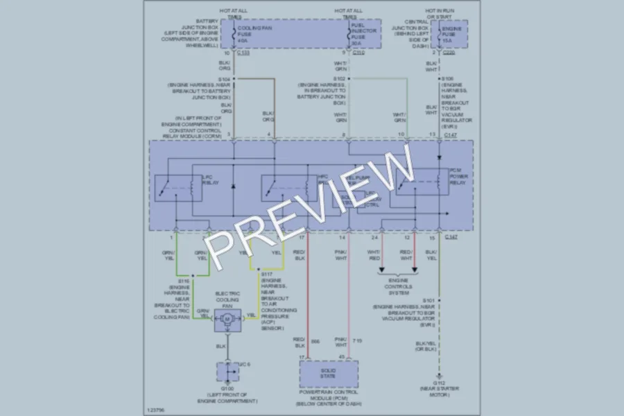 2000 Ford EscortZX2 Cooling Fan wiring diagram preview