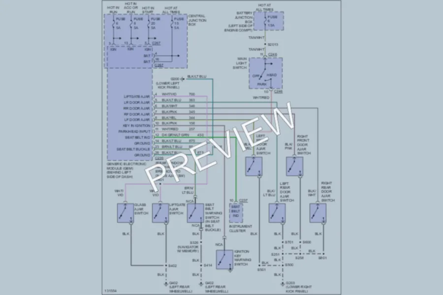 2000 Ford Expedition Warning Systems wiring diagram preview