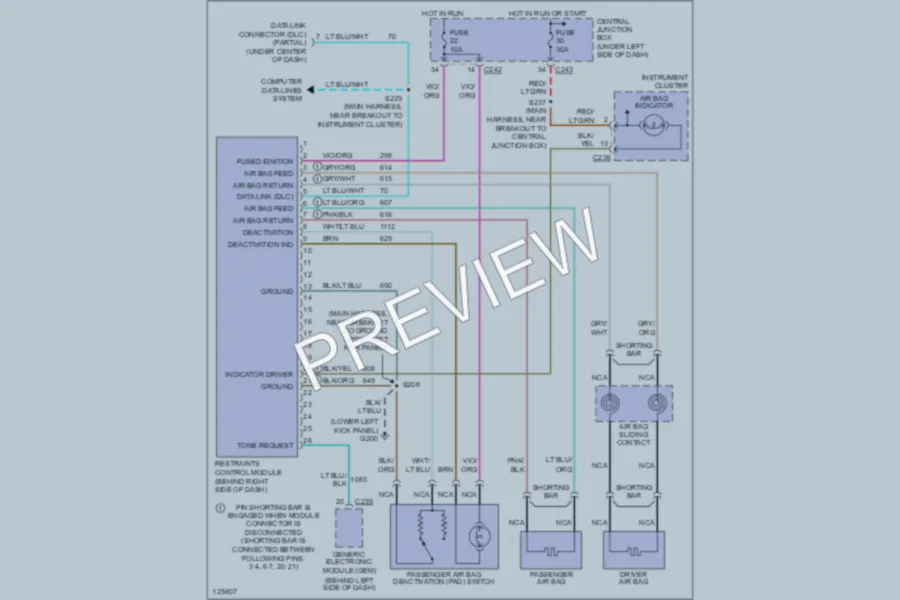 2000 Ford F150 Supplemental Restraints wiring diagram preview