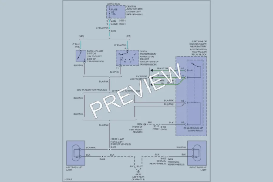 2000 Ford F350 Super Duty Exterior Lights wiring diagram preview