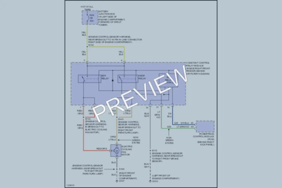 2000 Ford Mustang Cooling Fan wiring diagram preview