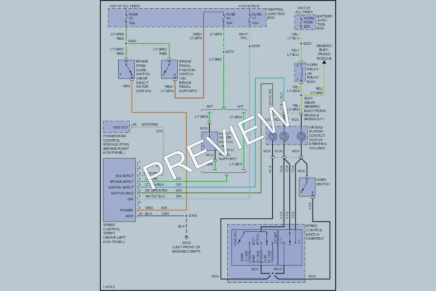 2000 Ford Mustang Cruise Control wiring diagram preview