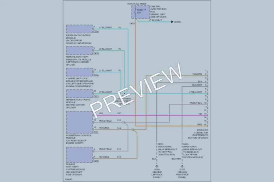 2000 Ford Ranger Computer Data Lines wiring diagram preview