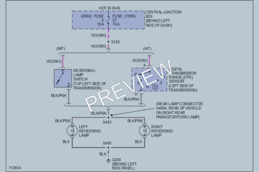 2000 Ford Ranger Exterior Lights wiring diagram preview