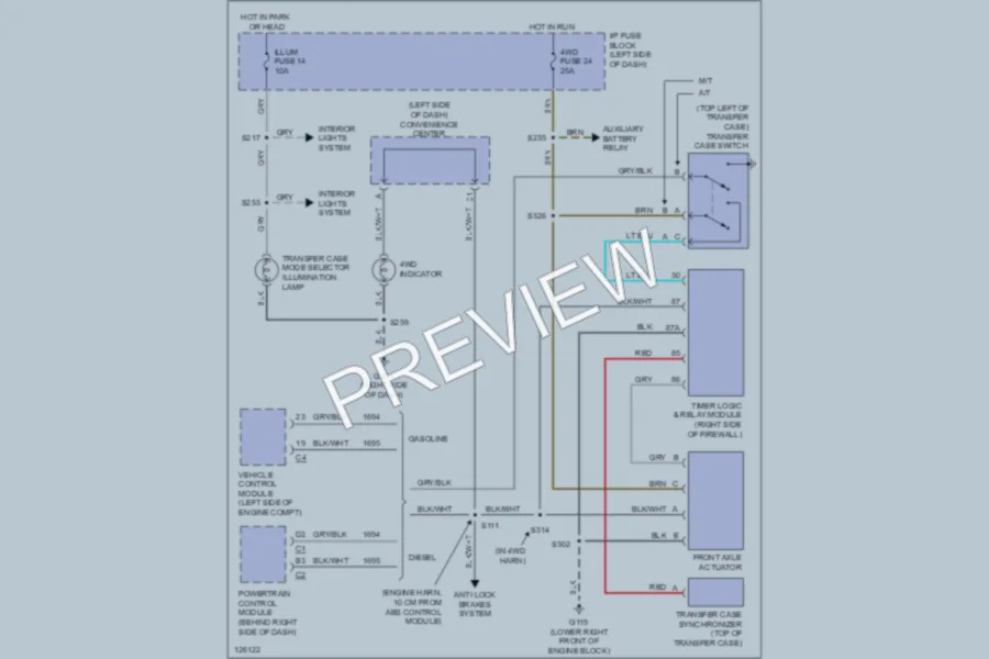 2000 GMC K3500 Transmission wiring diagram preview