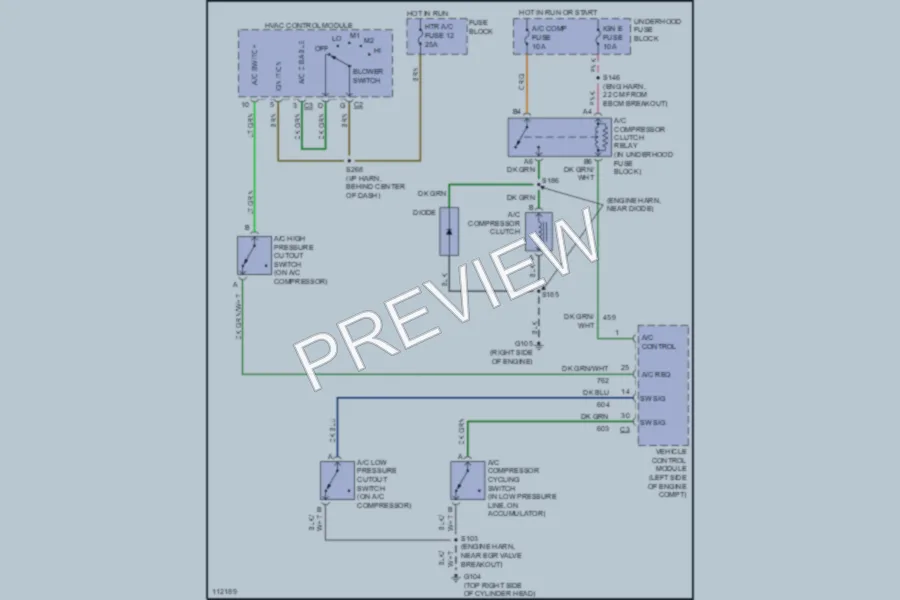2000 GMC K2500 Air Conditioning wiring diagram preview