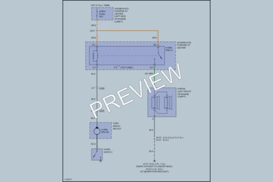 2000 GMC G1500 Horn wiring diagram preview