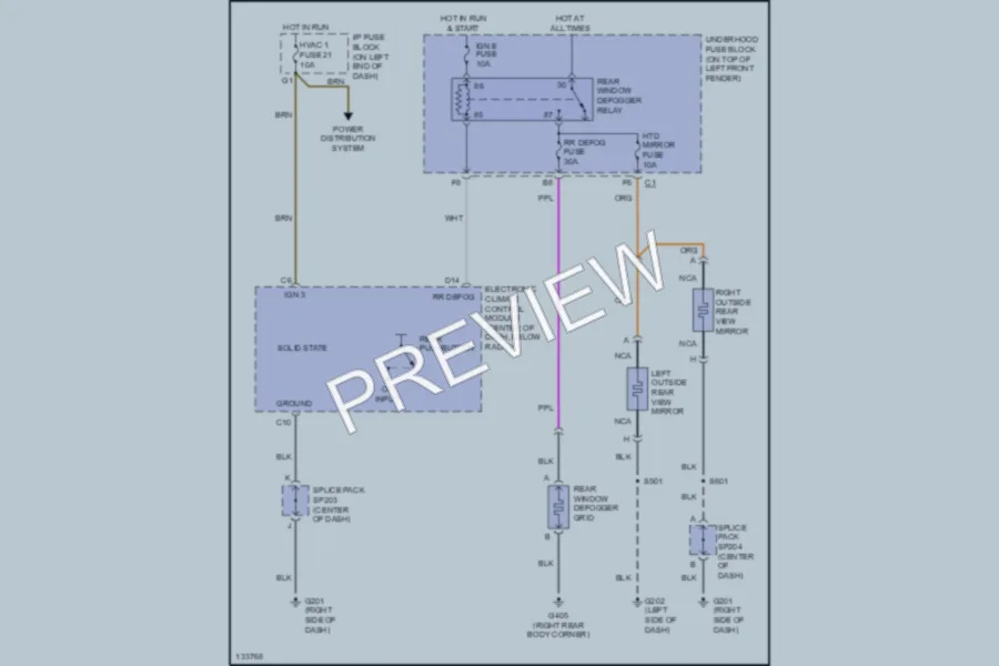2000 GMC Jimmy Defoggers wiring diagram preview