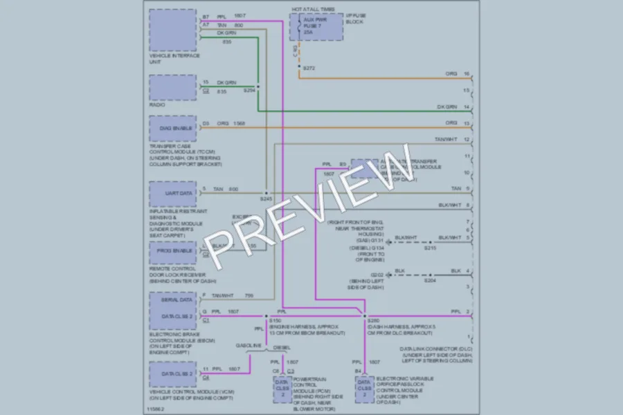 2000 GMC C2500 Computer Data Lines wiring diagram preview