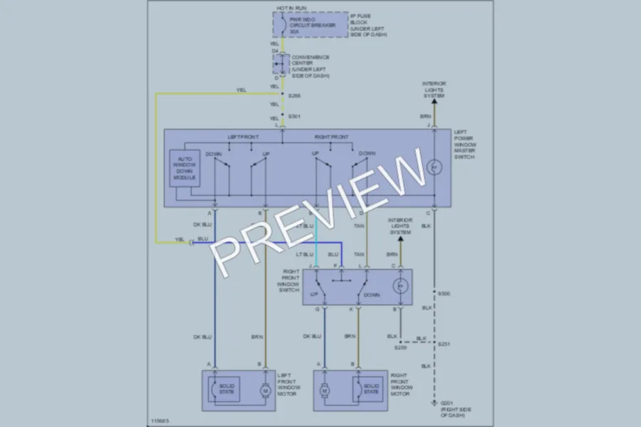 2000 GMC K3500 Power Windows wiring diagram preview