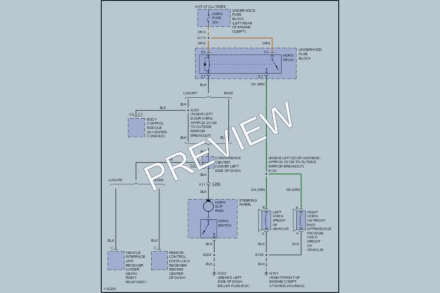 2000 GMC C2500 Horn wiring diagram preview