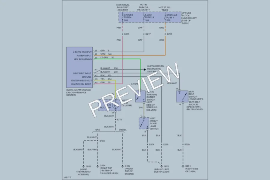 2000 GMC C2500 Warning Systems wiring diagram preview