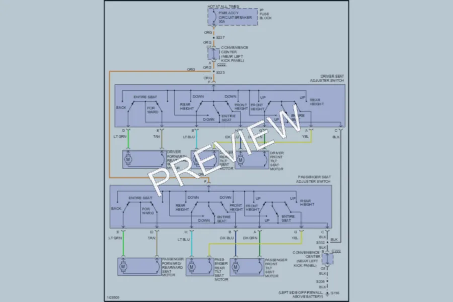 2000 GMC Safari Power Seats wiring diagram preview