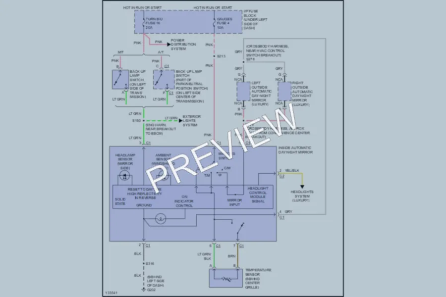 2000 GMC Denali Power Mirrors wiring diagram preview