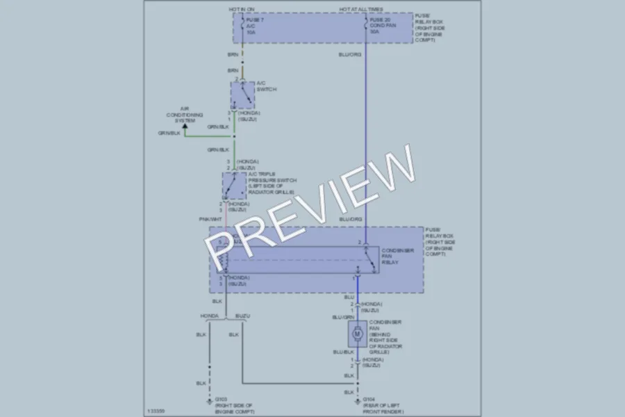 2000 Honda Passport Cooling Fan wiring diagram preview
