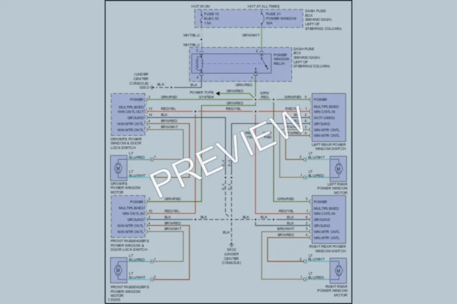 2000 Honda Passport Power Windows wiring diagram preview