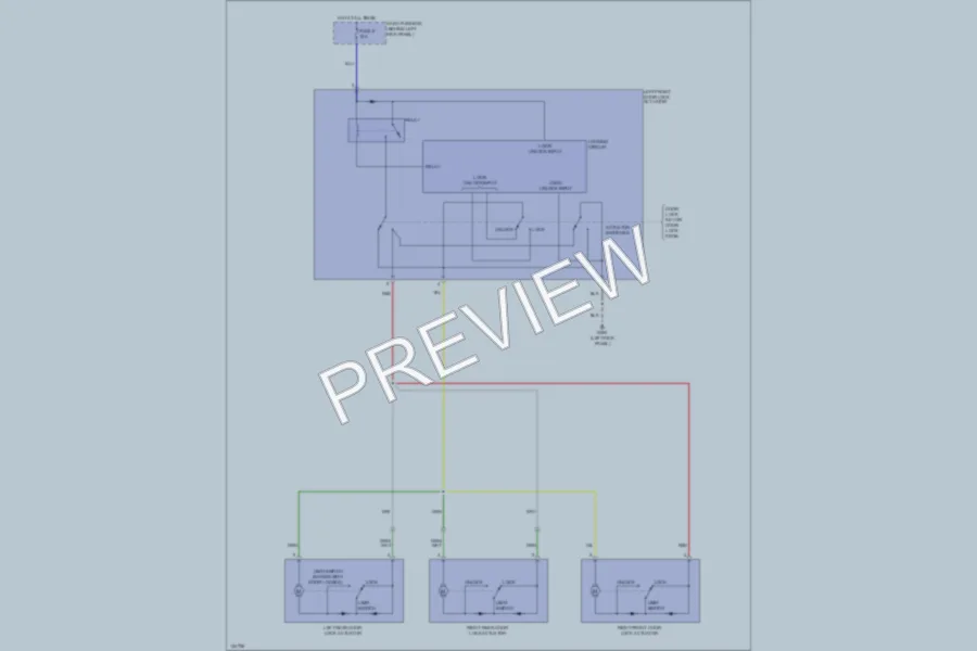2000 Hyundai Accent Power Door Locks wiring diagram preview