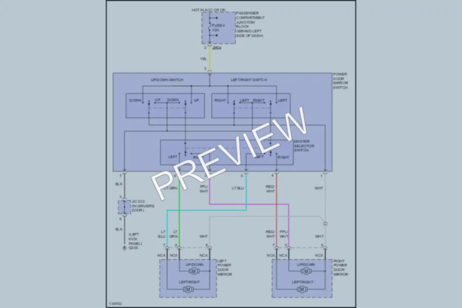 2000 Hyundai Sonata Power Mirrors wiring diagram preview