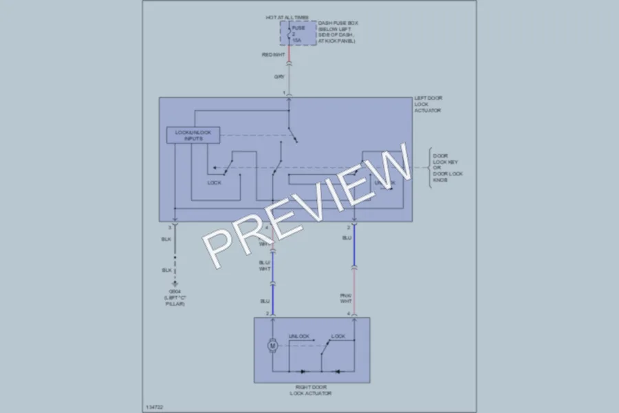 2000 Hyundai Tiburon Power Door Locks wiring diagram preview