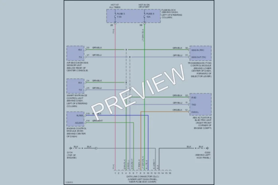 2000 Infiniti G20t Computer Data Lines wiring diagram preview